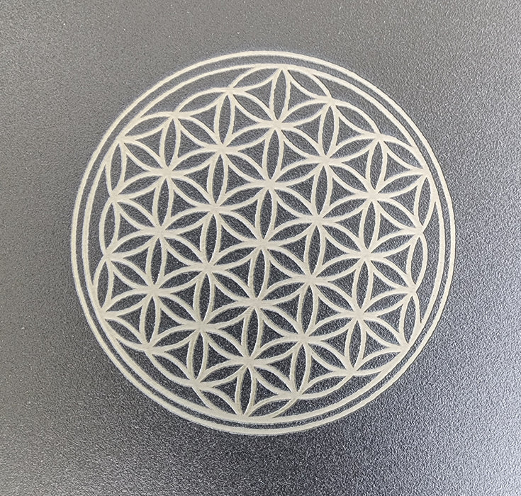 12" Matte Black Flower of Life Tongue Drum