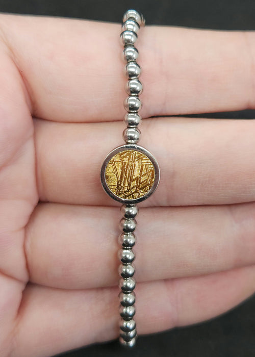 Muonionalusta Meteorite Bracelet with Stretchy Band