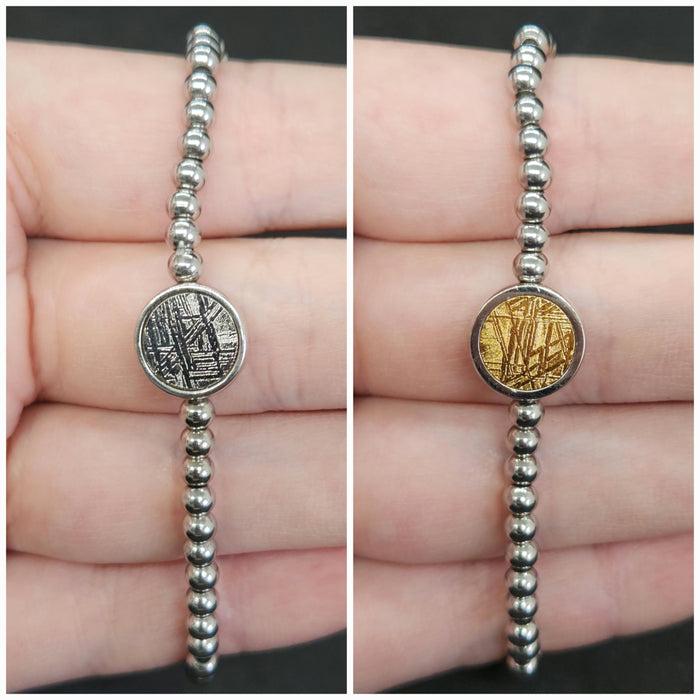 Muonionalusta Meteorite Bracelet with Stretchy Band
