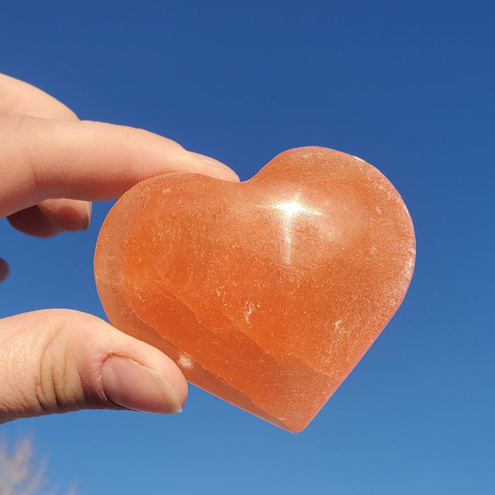 Orange Selenite Heart