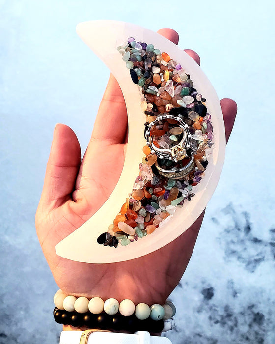Selenite Moon Cleansing Dish