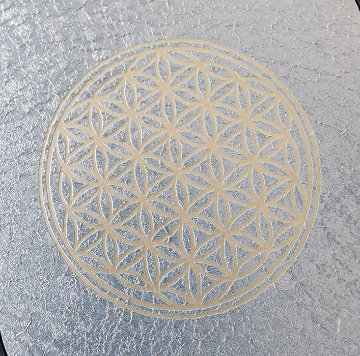 12" Textured Blue Flower of Life Tongue Drum