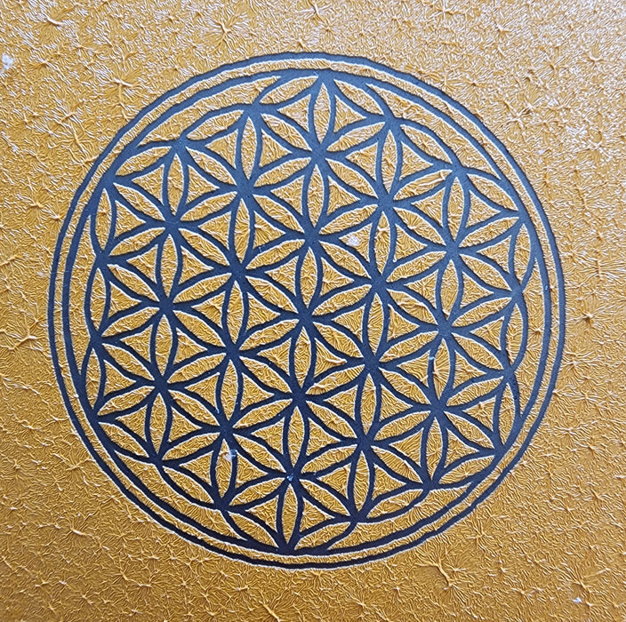 12" Textured Yellow Flower of Life Tongue Drum