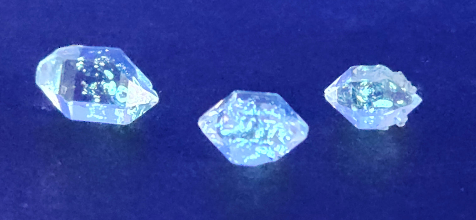 Pakimer Diamonds with Fluorescent Petroleum Inclusions | Balochistan, Pakistan