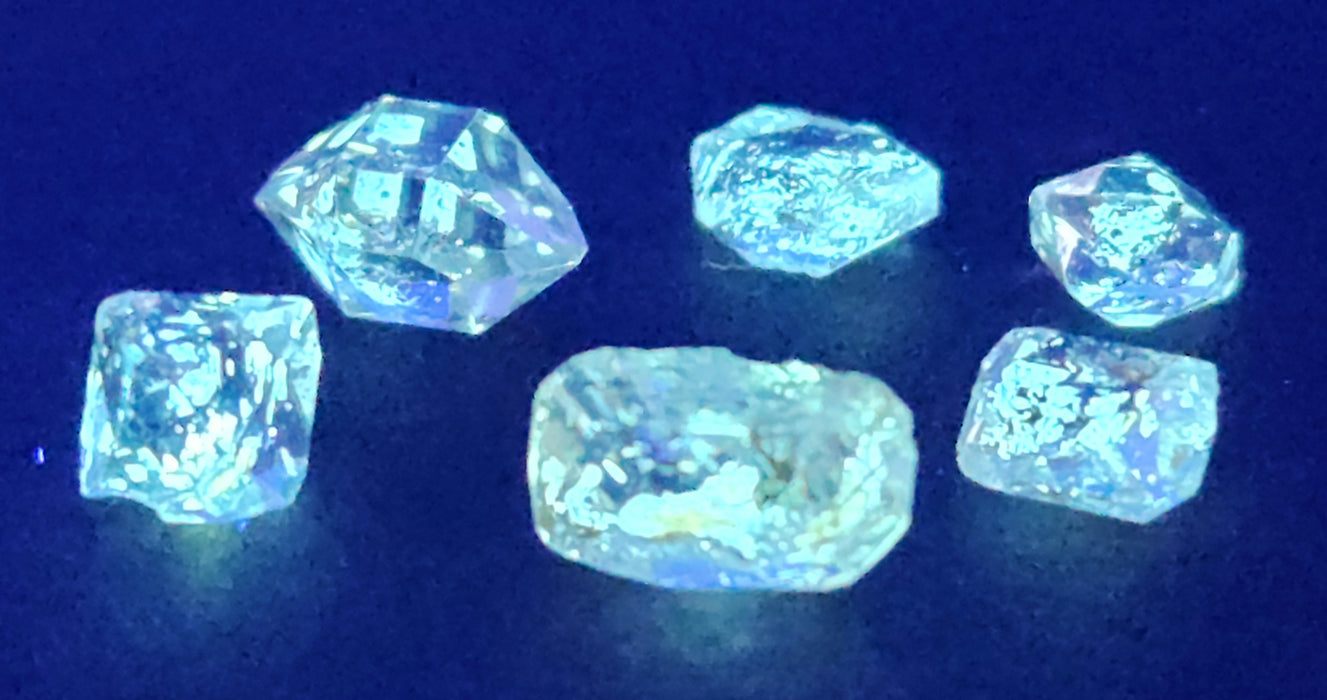 Pakimer Diamonds with Fluorescent Petroleum Inclusions | Balochistan, Pakistan
