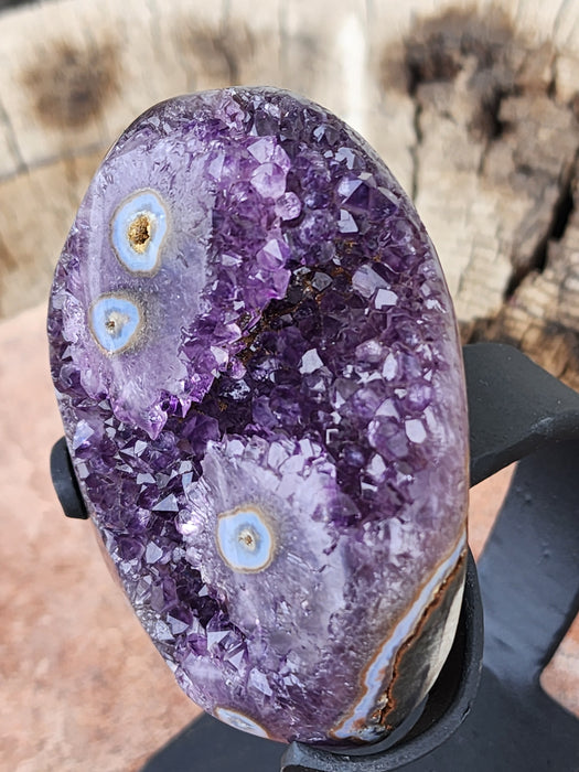3.5" Amethyst With Stalactite Eyes On Stand | Uruguay