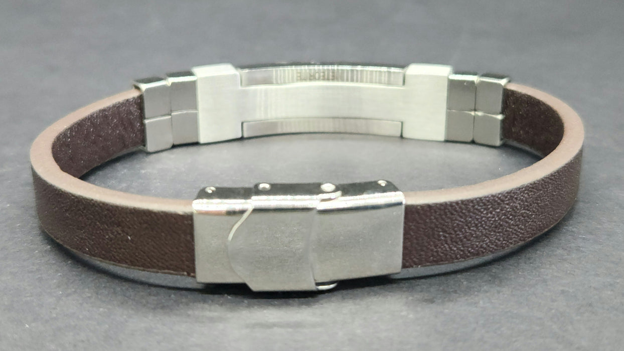 Muonionalusta Meteorite Bracelet with Leather Band
