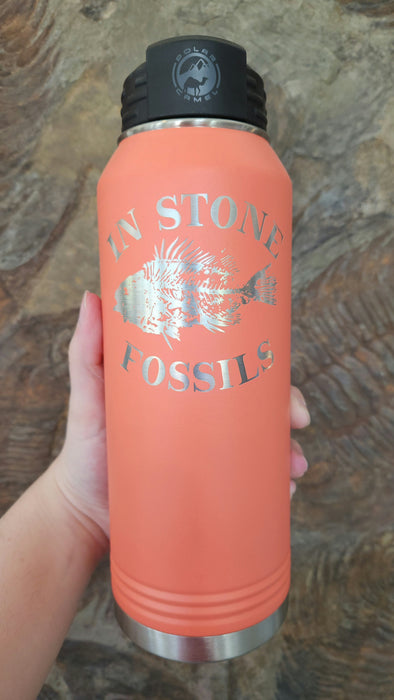 In Stone Fossils Logo Water Bottle