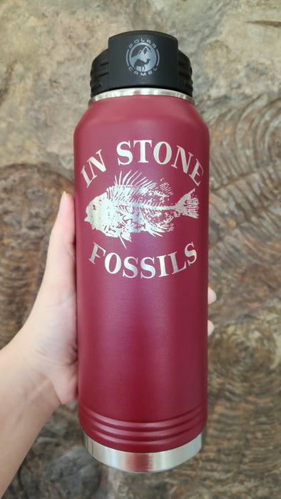 In Stone Fossils Logo Water Bottle