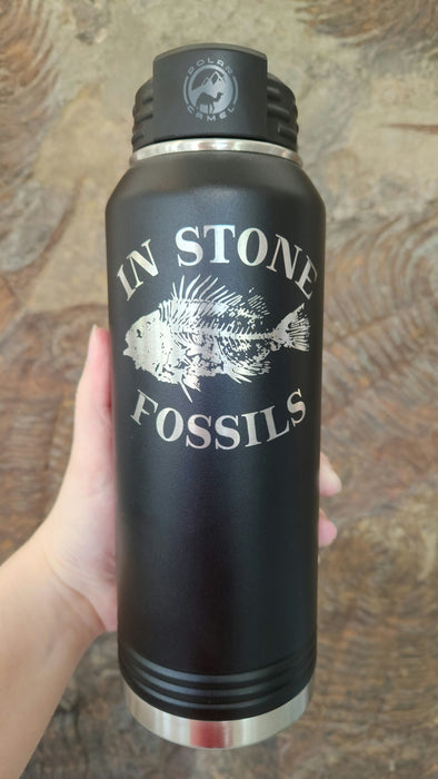 In Stone Fossils Logo Water Bottle