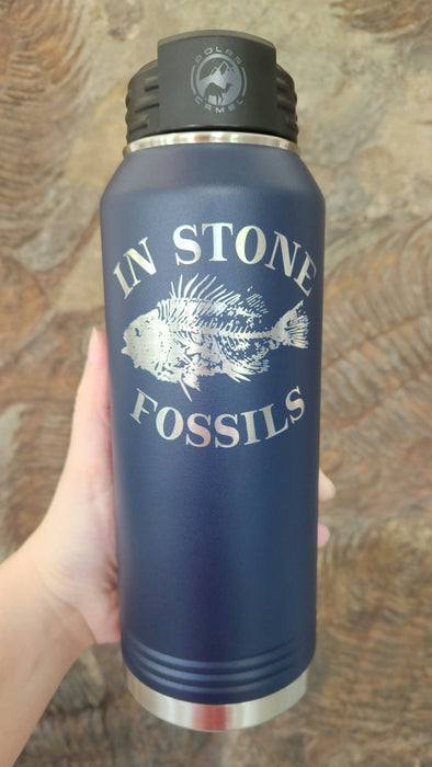 In Stone Fossils Logo Water Bottle