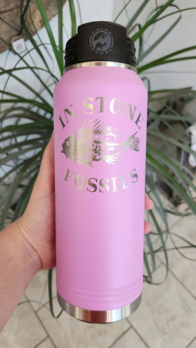 In Stone Fossils Logo Water Bottle