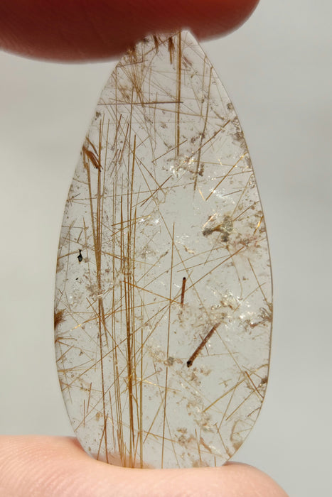 Rutilated Quartz Teardrop Cabochon