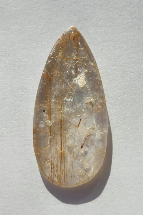 Rutilated Quartz Teardrop Cabochon