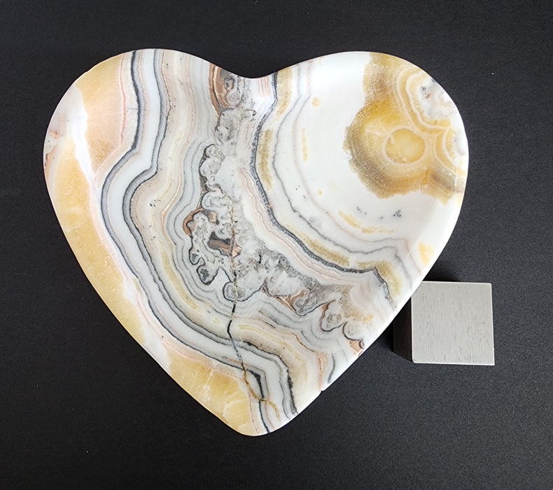 Zebra Calcite Heart Bowl | Mexico