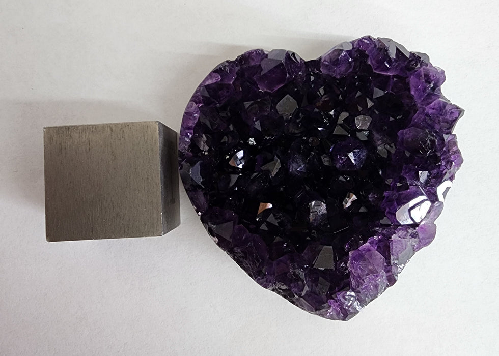 2.75" Amethyst Heart With Druzy Inclusions | Uruguay