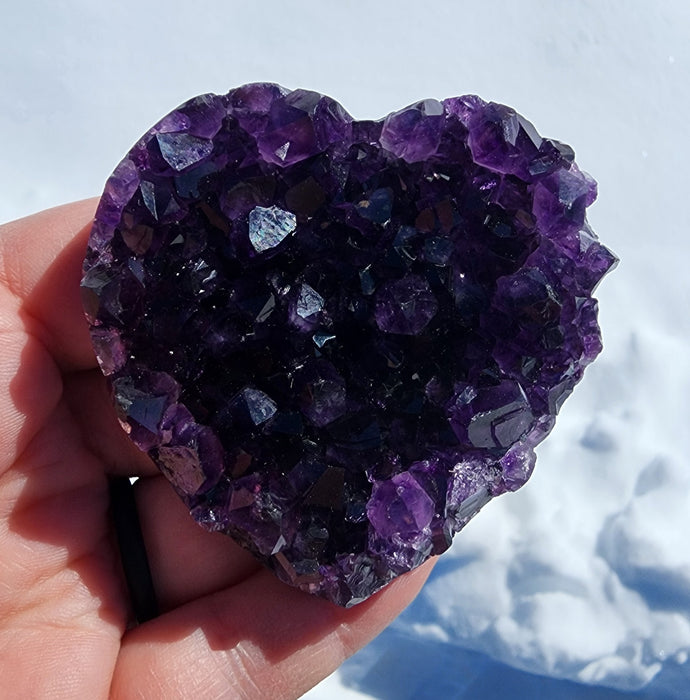 2.75" Amethyst Heart With Druzy Inclusions | Uruguay