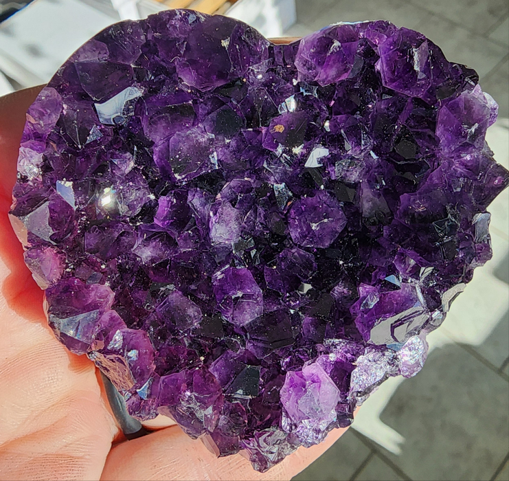 2.75" Amethyst Heart With Druzy Inclusions | Uruguay