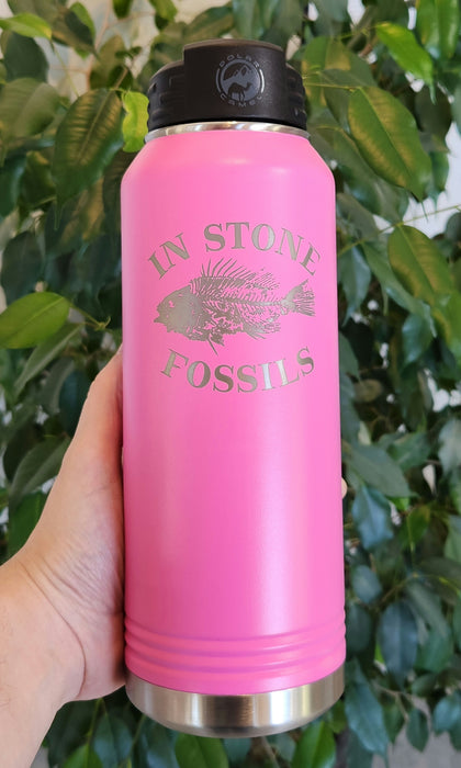 In Stone Fossils Logo Water Bottle