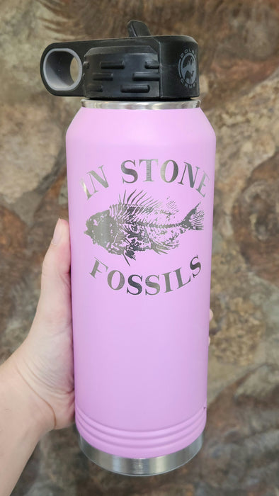In Stone Fossils Logo Water Bottle