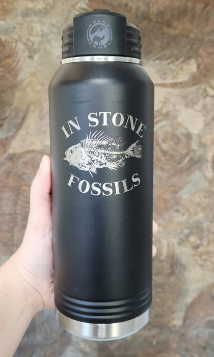In Stone Fossils Logo Water Bottle