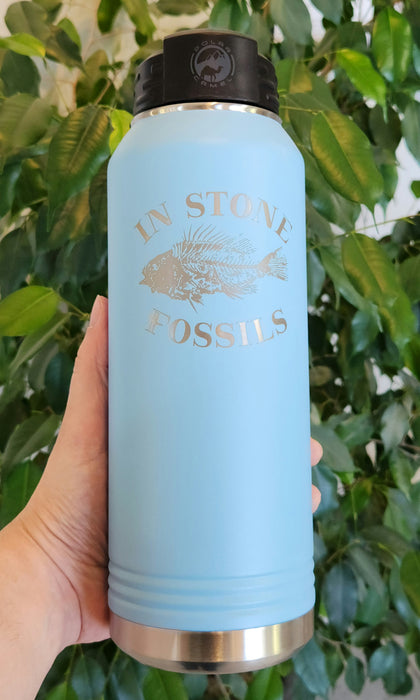 In Stone Fossils Logo Water Bottle