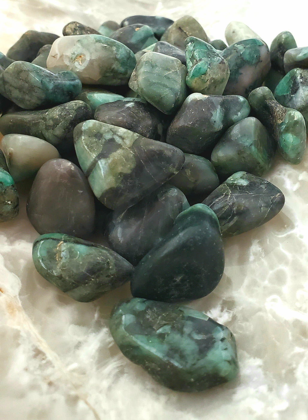 Tumbled Emerald — In Stone Fossils
